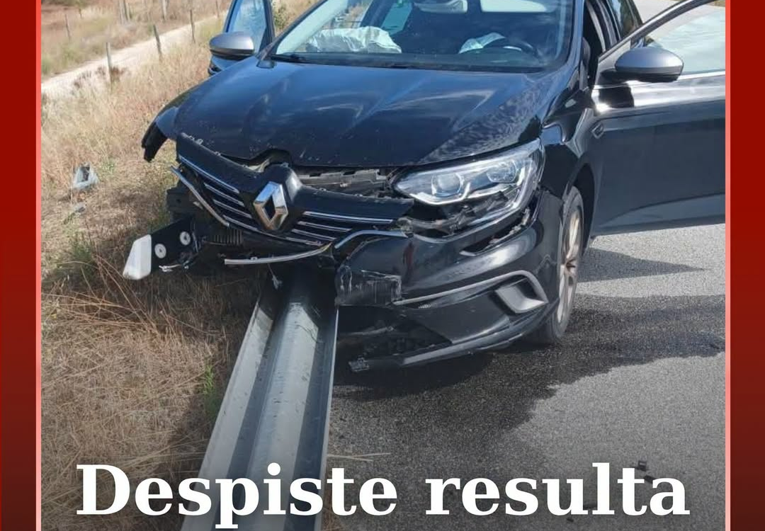 O alerta para o despiste de um veiculo ligeiro na saída da A23 para Caria