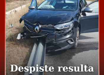 O alerta para o despiste de um veiculo ligeiro na saída da A23 para Caria