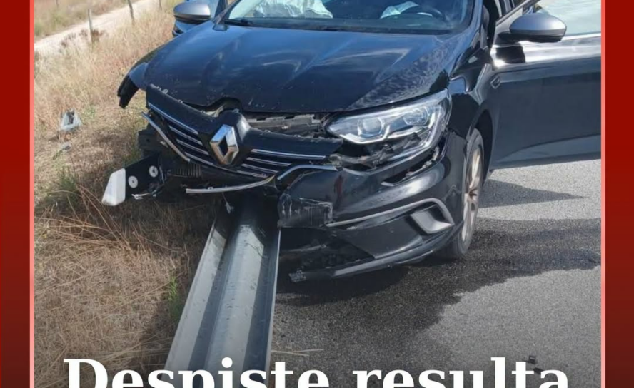O alerta para o despiste de um veiculo ligeiro na saída da A23 para Caria