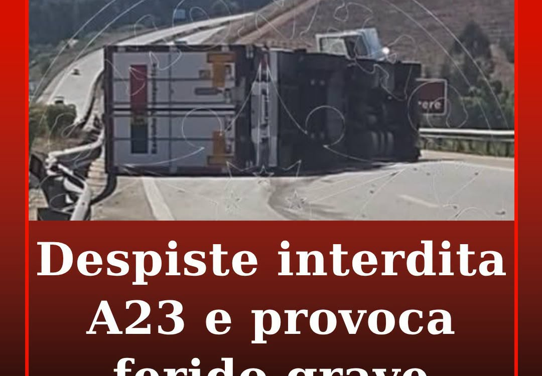 O alerta para o despiste de um veículo pesado na A23, km 27.3
