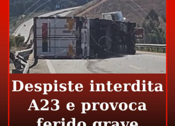 O alerta para o despiste de um veículo pesado na A23, km 27.3