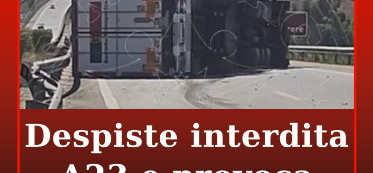 O alerta para o despiste de um veículo pesado na A23, km 27.3