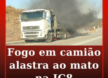 Um incêndio nas rodas de um camião alastrou ao mato, na tarde desta terça-feira,