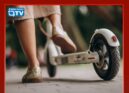 Uma colisão entre um veículo ligeiro de passageiros e uma trotinete