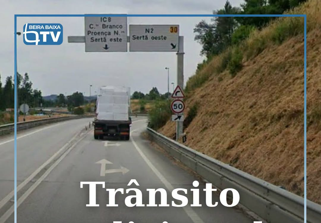 A circulação rodoviária no IC8, no concelho da Sertã