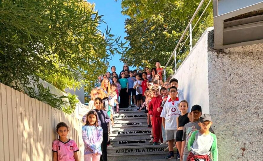 As escadarias de acesso à escola em Proença-a-Nova foram transformadas em espaço
