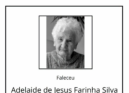 Faleceu Adelaide de Jesus Farinha Silva, aos 94 anos
