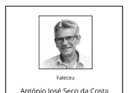 Faleceu António José Seco da Costa, aos 64 anos de idade.