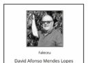 Faleceu David Afonso Mendes Lopes, aos 74 anos, natural de Salgueiro.