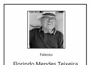 Faleceu Florindo Mendes Teixeira, aos 89 anos.