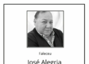 Faleceu José Alegria, aos 57 anos, natural de Portalegre.