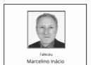 Faleceu Marcelino Inácio da Silva Chapeleiro, aos 85 anos