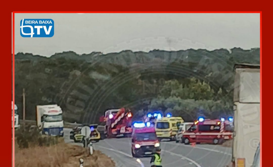 O alerta para uma colisão rodoviária na EN246,  ao km 40,2, Portalegre